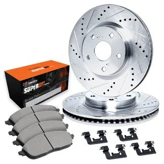 R1 Concepts WGXH1-40177 Brake Rotors - D/S - Silver W/ Sup Dty Pads & Hdw